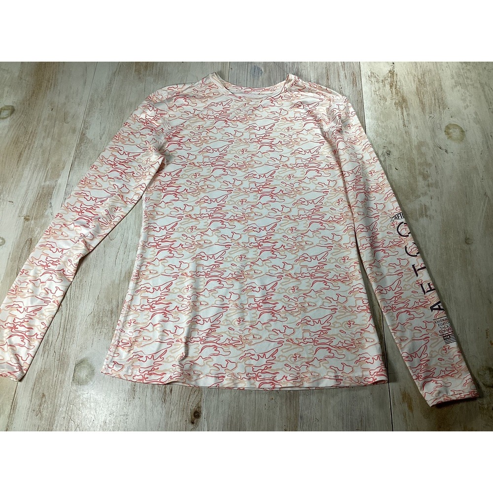 Aftco Fishing Swimming Shirt Long Sleeve Peach Women's Small